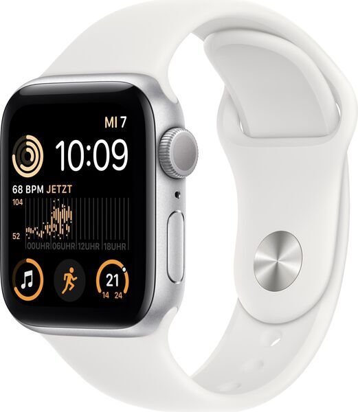 Apple Watch SE 40 mm (2022) | GPS | silver | Sportband vit