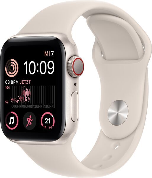 Apple Watch SE 40 mm (2022) | GPS + Cellular | Starlight | Sport Band Starlight S/M 1