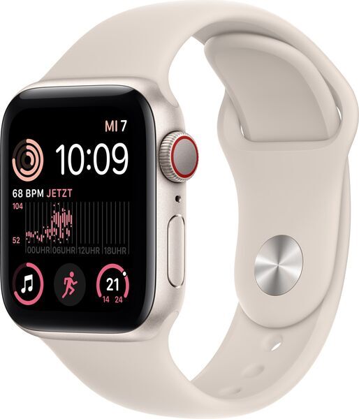 Apple Watch SE 40 mm (2022) | GPS + Cellular | Polarstern | Sportarmband Polarstern M/L