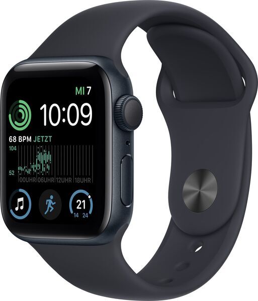 Apple Watch SE 40 mm (2022) | GPS | Mitternacht | Sportarmband Mitternacht S/M