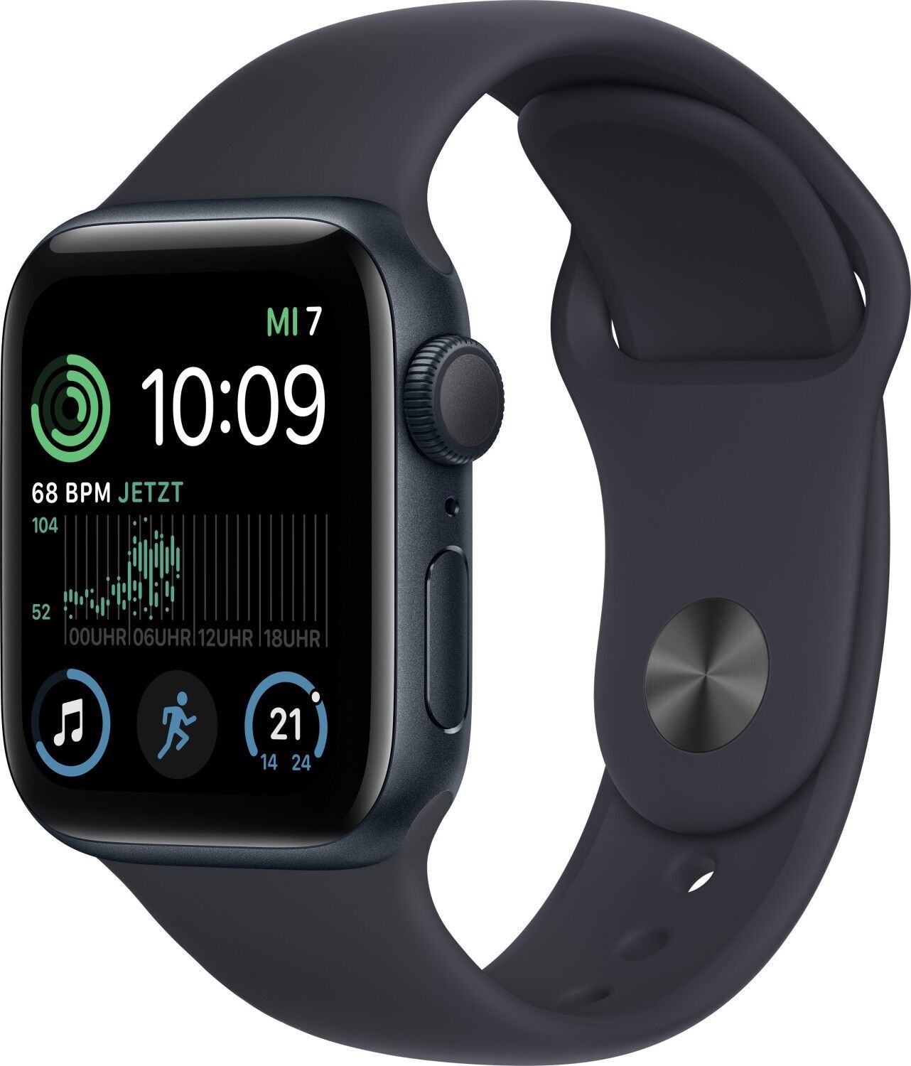 Apple Watch SE 40 mm (2022) | GPS | Middernacht | Sportbandje Middernacht M/L