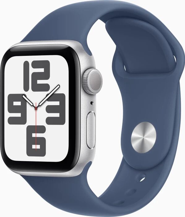 Apple Watch SE 40 mm (2022) | GPS | Zilver | Denim sportbandje M/L