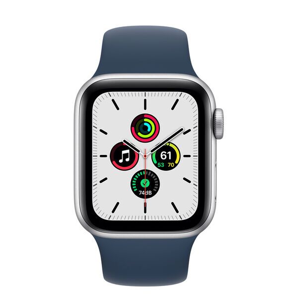 Apple Watch SE Aluminium 40 mm (2020) | WiFi + Cellular | argent | Bracelet Sport bleu