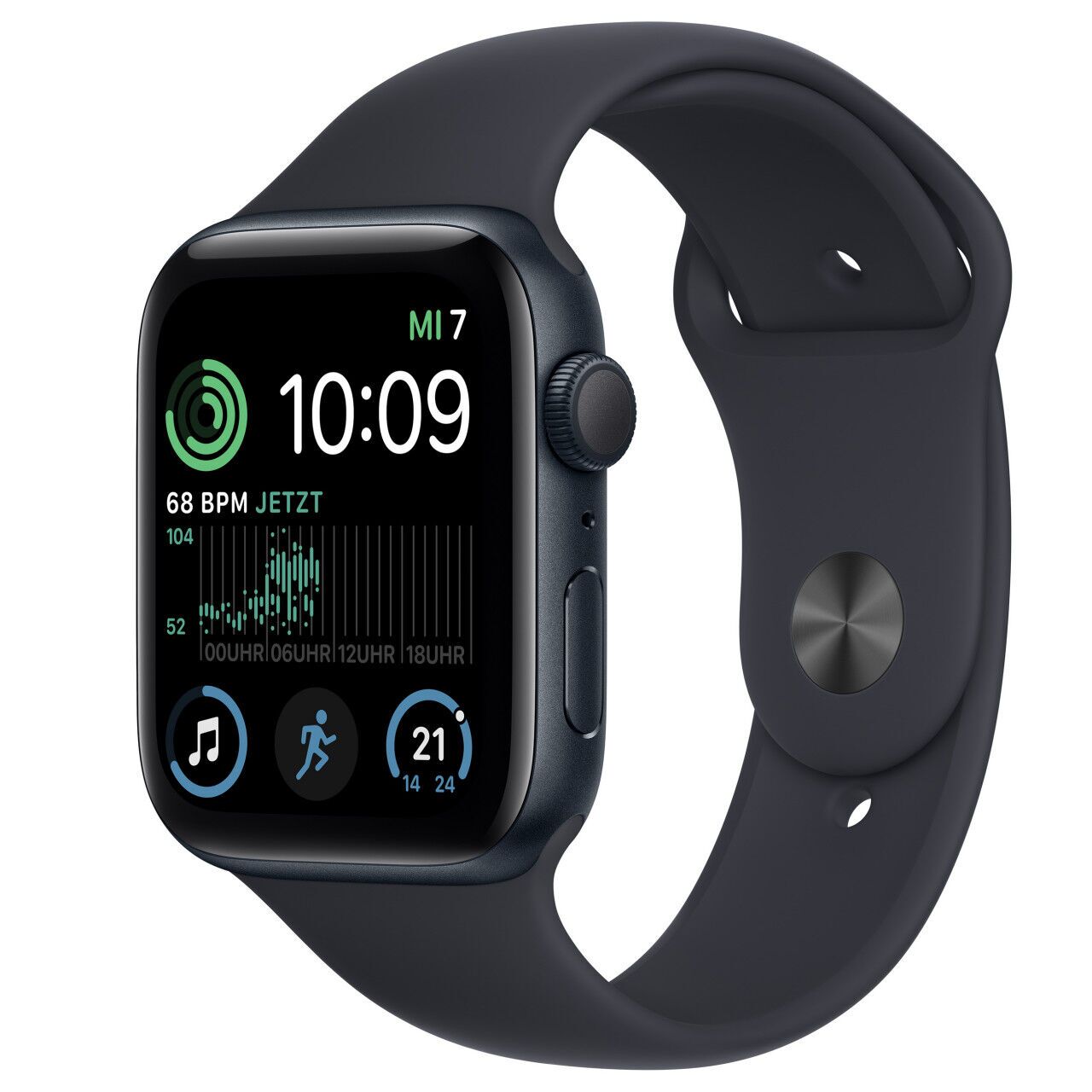 Apple Watch SE Aluminium 44 mm (2020) | WiFi + Cellular | Middernacht | Sportband Middernacht