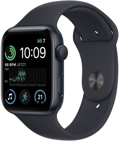 Apple Watch SE Aluminium 44 mm (2020) | WiFi + Cellular | Mitternacht | Sportarmband Mitternacht