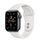 Apple Watch SE Aluminium 40 mm (2020) | WiFi + Cellular | spacegrau | Sportarmband weiß M/L thumbnail 1/2