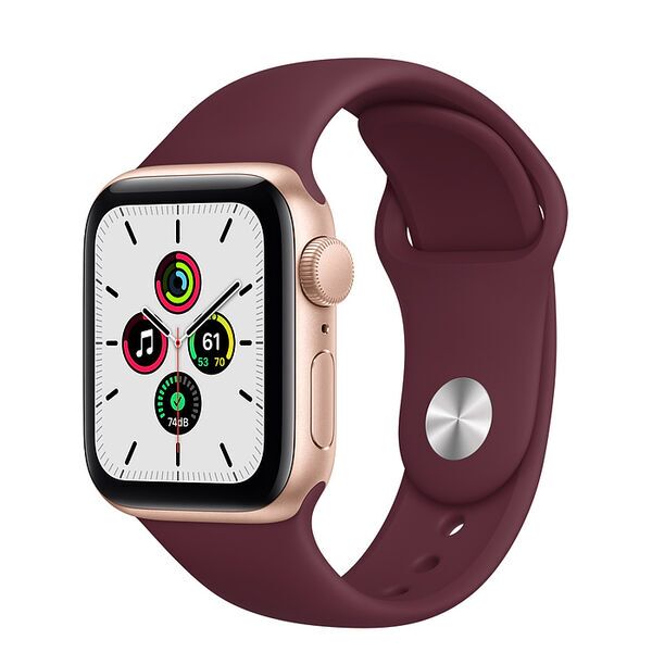 Apple Watch SE Aluminium 40 mm (2020) | WiFi | Gold | Plum Sport Band S/M, image 1 of 2