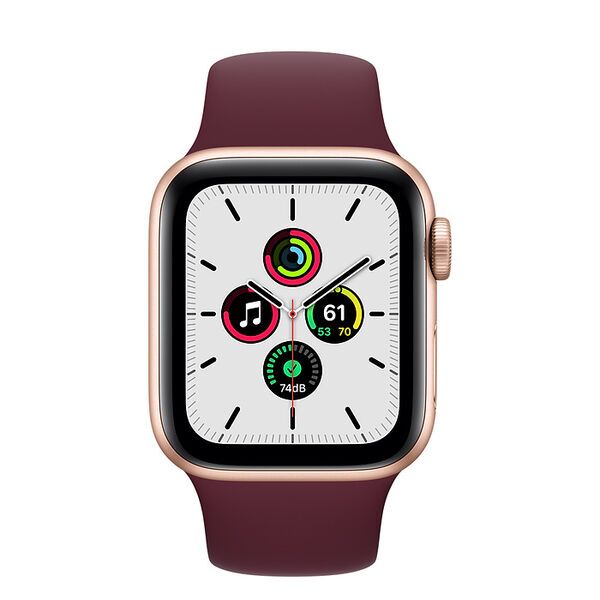 Apple Watch SE Aluminium 40 mm (2020) | WiFi | Gold | Plum Sport Band S/M, image 2 of 2