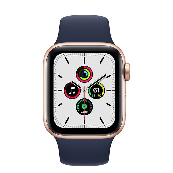 Apple Watch SE Aluminium 40 mm (2020) | WiFi + Cellular | gold | Sportarmband Dunkelmarine M/L 2