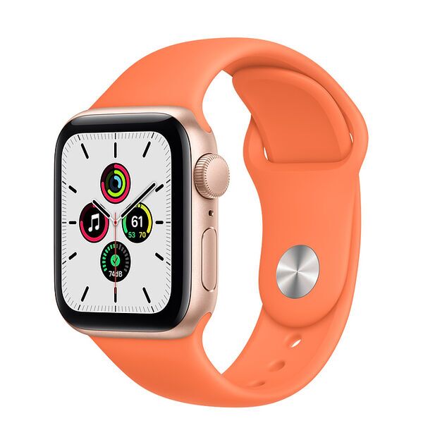 Apple Watch SE Aluminium 40 mm (2020) | WiFi + Cellular | guld | Sportarmband Kumquat M/L 1