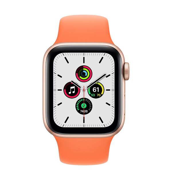Apple Watch SE Aluminium 40 mm (2020) | WiFi + Cellular | guld | Sportarmband Kumquat M/L 2