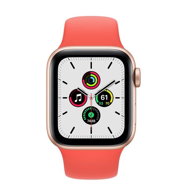 Apple Watch SE Aluminum 40 mm (2020) | WiFi + Cellular | gold | Sport Band Citrus Pink M/L 2