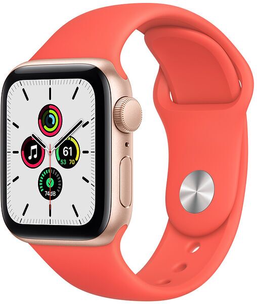 Apple Watch SE Aluminium 40 mm (2020) | WiFi | złoty | Pasek sportowy w kolorze Róż cytrusowy