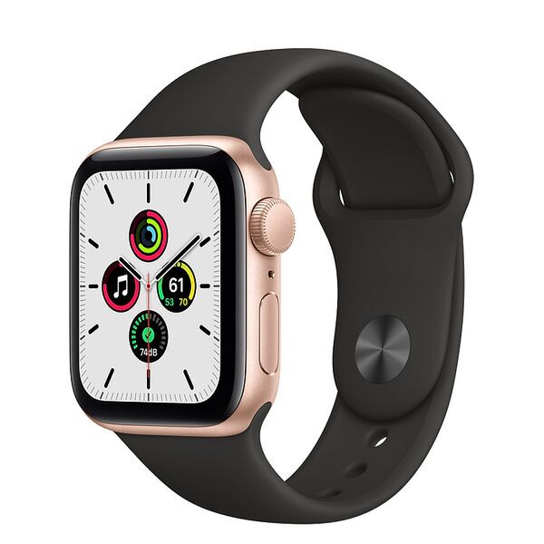Apple Watch SE Aluminum 40 mm (2020) | WiFi | gold | Sport Band black S/M, image 1 of 2