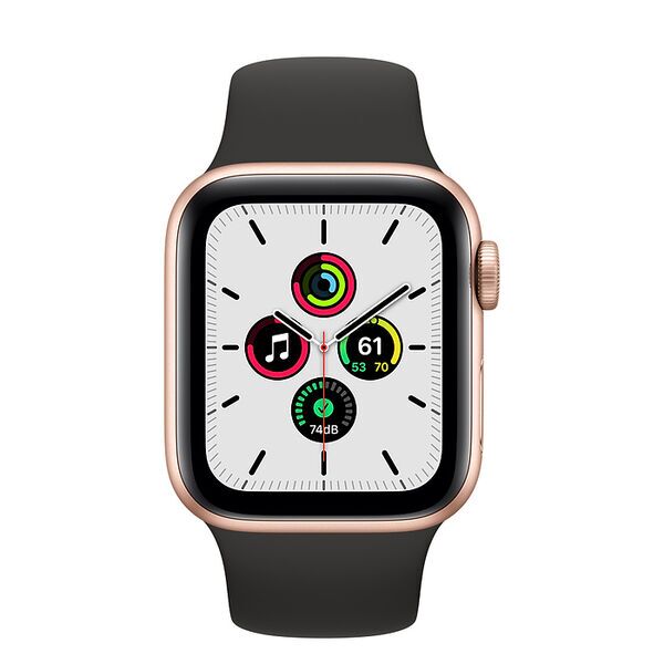 Apple Watch SE Aluminum 40 mm (2020) | WiFi | gold | Sport Band black S/M, image 2 of 2