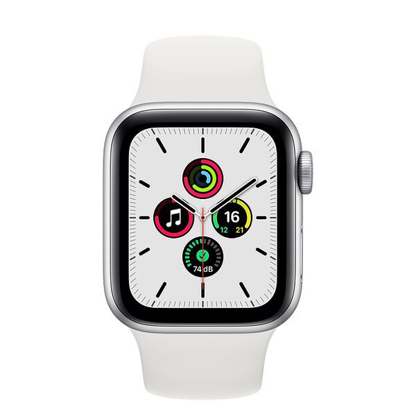 Apple Watch SE Alluminio 40 mm (2020) | WiFi | argento | Cinturino Sport bianco S/M 2