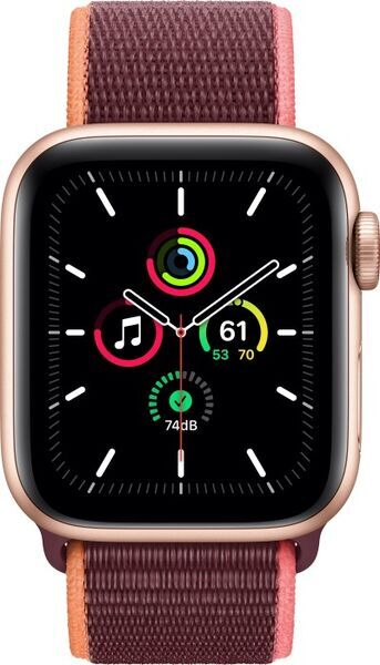 Apple Watch SE Aluminium 40 mm (2020) | WiFi + Cellular | gold | Sport Loop Pflaume 2