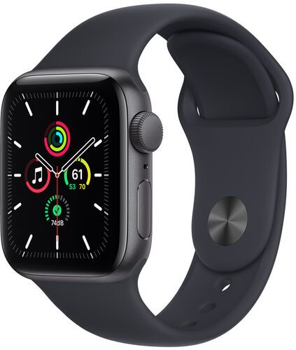 Väldigt bra: Apple Watch SE Aluminium 40 mm (2020) | WiFi | rymdgrå | Sportband Midnatt S/M