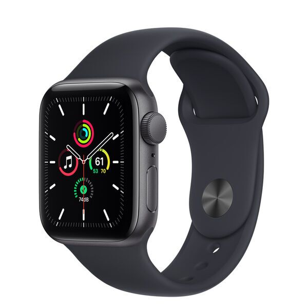 Apple Watch SE Aluminium 40 mm (2020) | WiFi | spacegrau | Sportarmband Mitternacht
