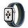 Apple Watch SE Aluminium 40 mm (2020) | WiFi + Cellular | argent | Boucle Sport Bleu abysse/Vert mousse thumbnail 1/2