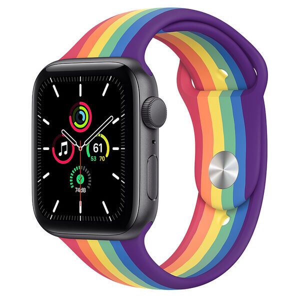 Apple Watch SE Alluminio 44 mm (2020) | WiFi + Cellular | Grigio Siderale | Cinturino Sport Pride, image 1 of 2