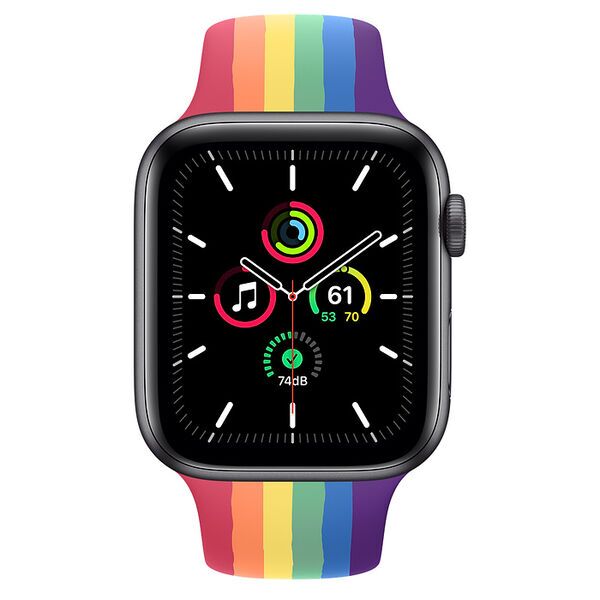 Apple Watch SE Alluminio 44 mm (2020) | WiFi + Cellular | Grigio Siderale | Cinturino Sport Pride, image 2 of 2