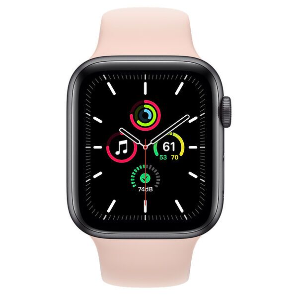Apple Watch SE Aluminum 44 mm (2020) | WiFi | space gray | Sport Band Sand Pink, image 2 of 2