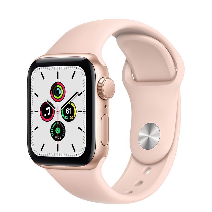 Apple Watch SE Aluminium 44 mm (2020) | WiFi + Cellular | goud | Sportband Zandroze