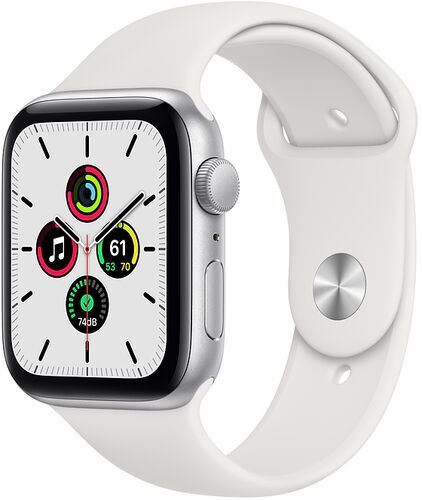 Väldigt bra: Apple Watch SE Aluminium 44 mm (2020) | WiFi | silver | Sportband vit