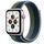 Apple Watch SE Alumiini 44 mm (2020) | WiFi + Cellular | hopea | Sport Loop Abyss Blue/Moss Green thumbnail 1/2