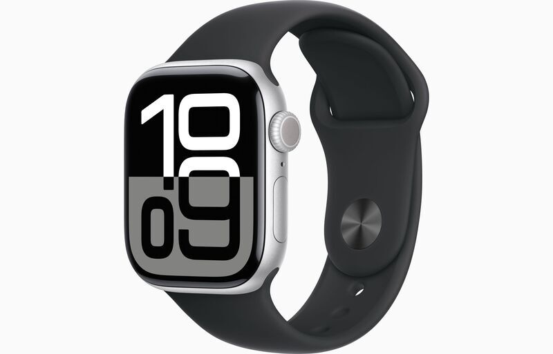 Apple Watch Series 10 Aluminum 42 mm (2024) | GPS | silver | Sport Band S/M | black 1
