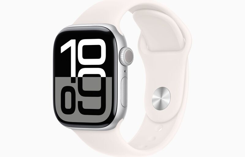 Apple Watch Series 10 Aluminium 42 mm (2024) | GPS | silber | Sportarmband S/M | Blassrosa 1