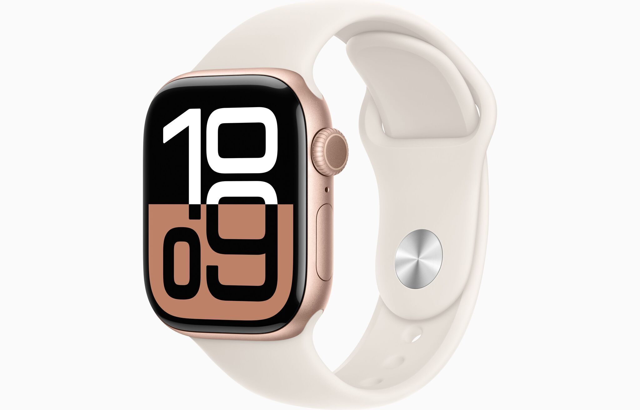 Apple Watch Series 10 Aluminium 42 mm (2024) GPS Roségold Sportarmband M/L Polarstern