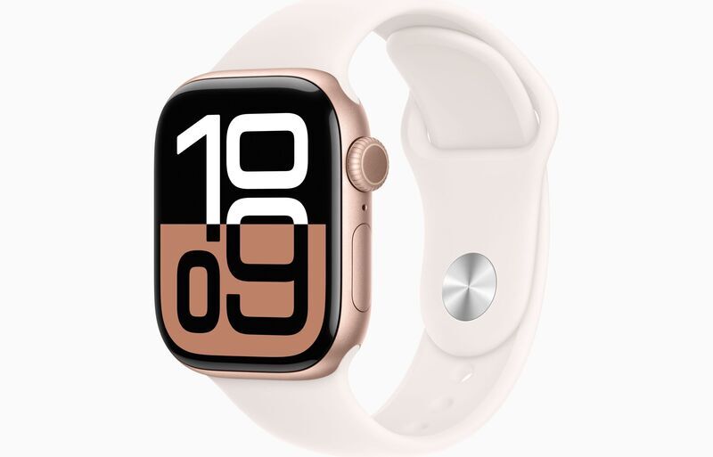 Apple Watch Series 10 Aluminium 42 mm (2024) | GPS | różowe złoto | Pasek sportowy M/L | łagodny róż 1