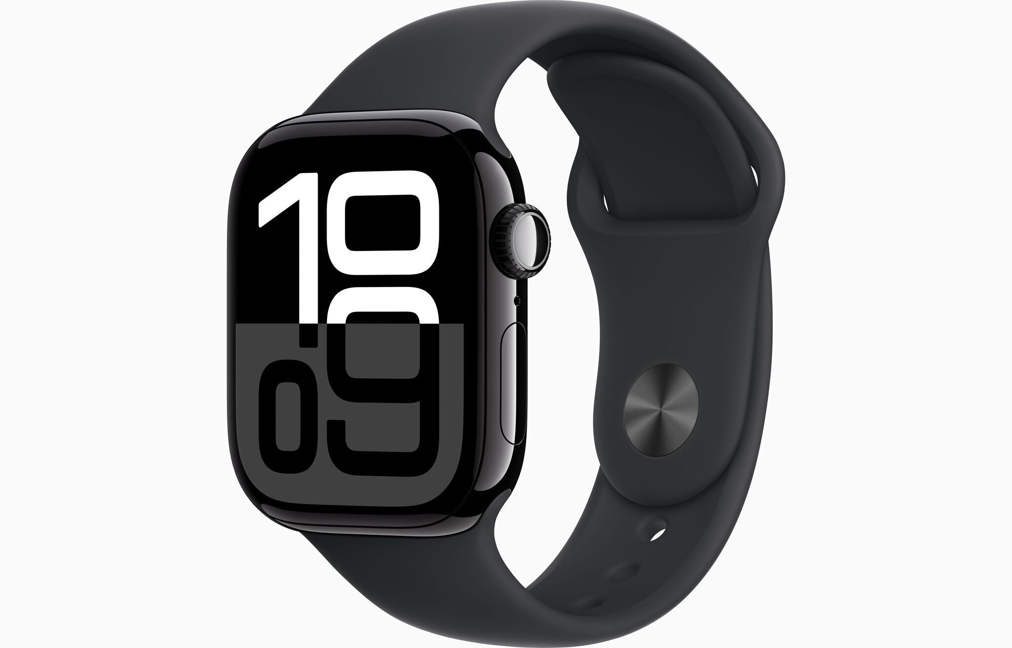 Apple Watch Series 10 Aluminium 42 mm (2024) GPS Diamantschwarz Sportarmband M/L Schwarz
