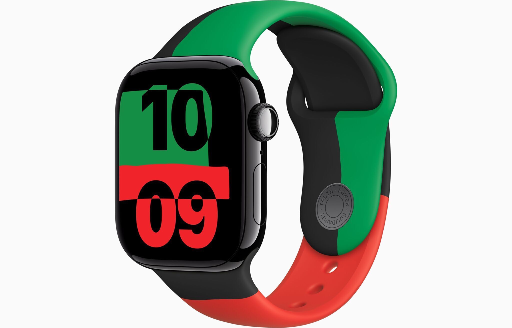 Apple Watch Series 10 Aluminium 42 mm (2024) GPS Diamantschwarz Sportarmband S/M Black Unity