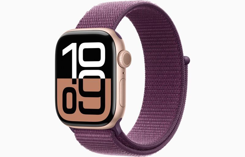 Apple Watch Series 10 Aluminium 42 mm (2024) | GPS | rosa guld | Sport Loop | blomme 1