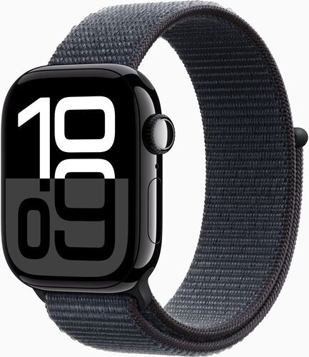 Som Ny: Apple Watch Series 10 Aluminium 42 mm (2024) | GPS | jet black | Sportloop | svartlila