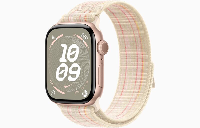 Apple Watch Series 10 Aluminium 42 mm (2024) | GPS | Rose Gold | Nike Sport Loop | Starlight/Pink, image 1 of 1