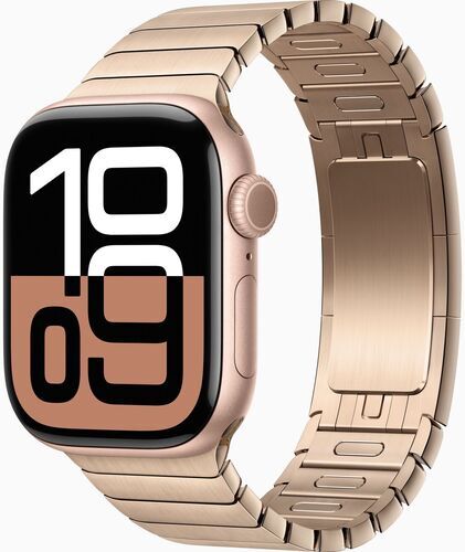 Like New: Apple Watch Series 10 Aluminum 42 mm (2024) | GPS | rosegold | Link Bracelet | Gold
