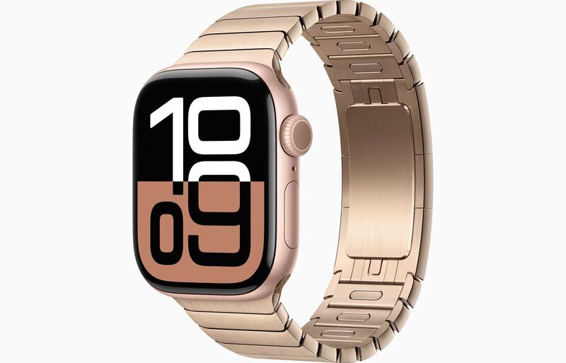 Apple Watch Series 10 Aluminium 42 mm (2024) | GPS | różowe złoto | Bransoleta panelowa | złoty 1