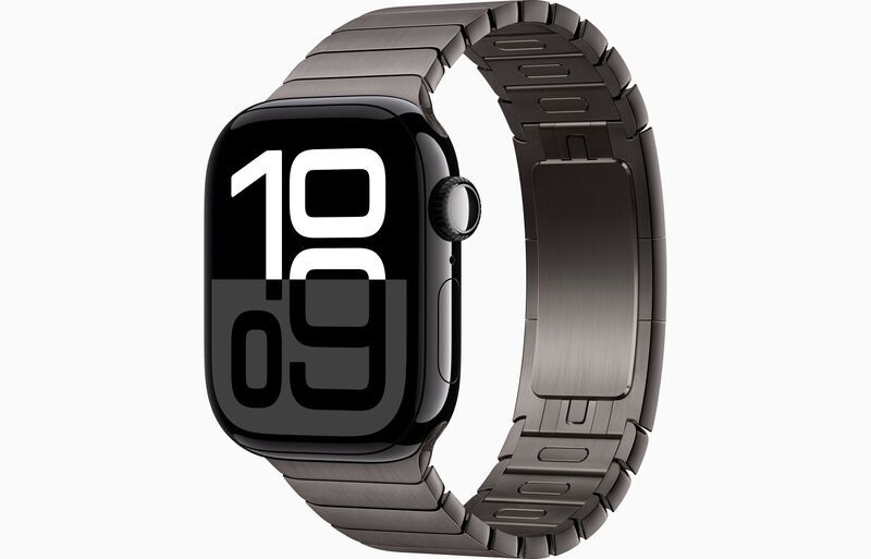 Apple Watch Series 10 Alluminio 42 mm (2024) | GPS + Cellular | Nero Jet Black | Bracciale a maglie  | Ardesia, image 1 of 1