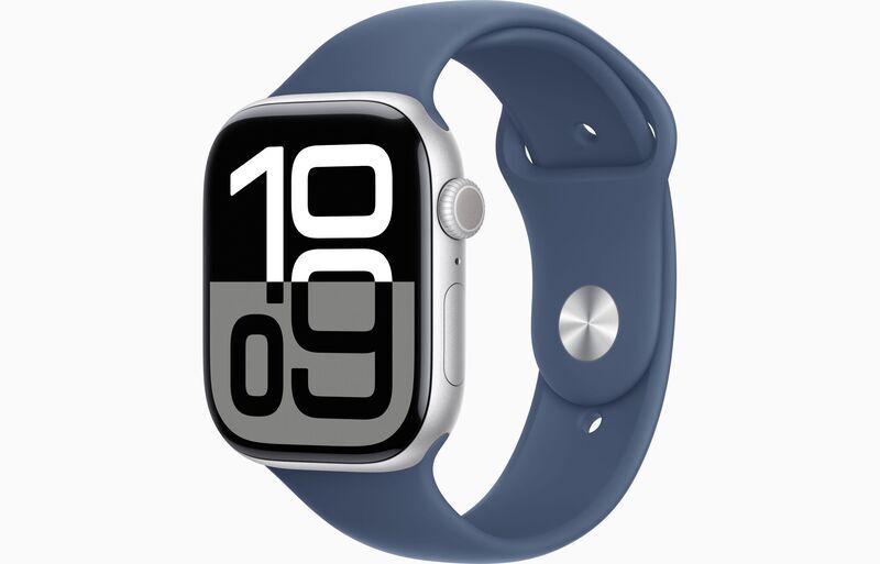 Apple Watch Series 10 Aluminum 46 mm (2024) | GPS | silver | Sport Band S/M | Denim 1
