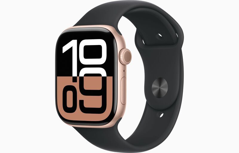 Apple Watch Series 10 Aluminum 46 mm (2024) | GPS | rosegold | Sport Band S/M | black, image 1 of 1