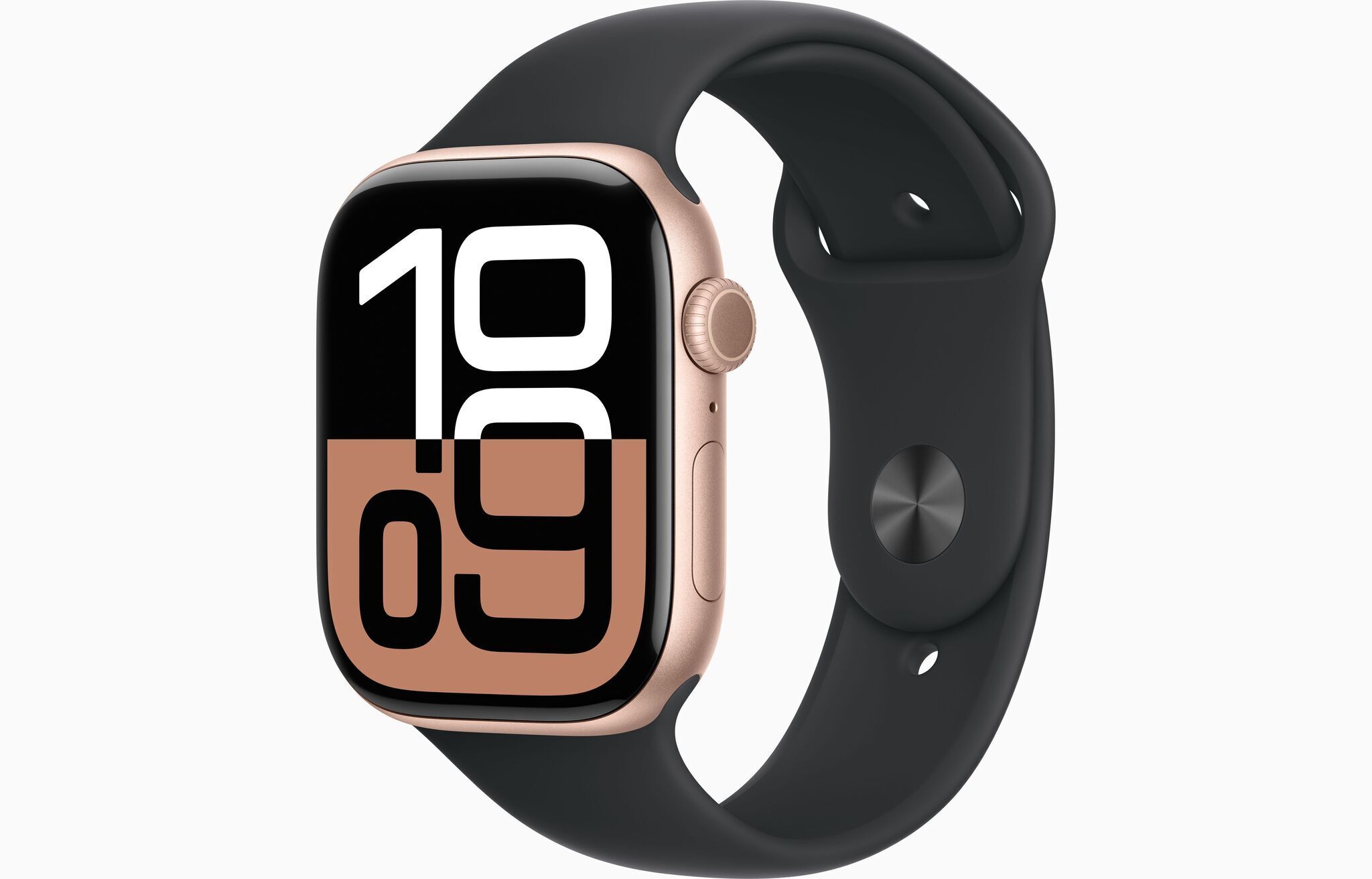 Apple Watch Series 10 Aluminium 46 mm (2024) | GPS | Roségoud | Sportband S/M | Zwart