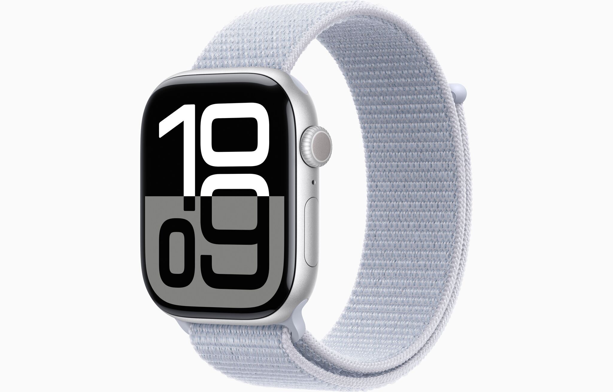 Apple Watch Series 10 Aluminium 46 mm (2024) GPS Silber Sport Loop Blaue Wolke
