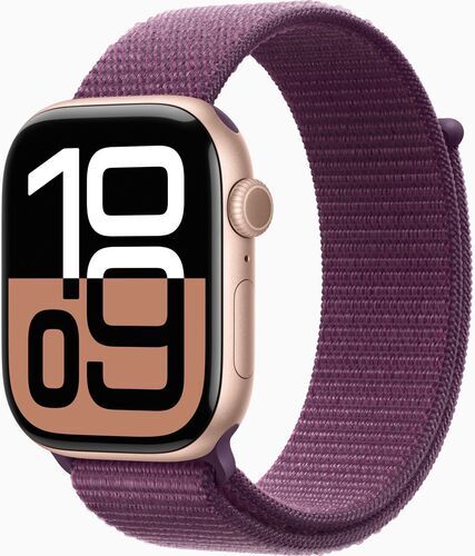 Apple Watch Series 10 Aluminum 46 mm (2024) | GPS + Cellular | rosegold | Sport Loop | Plum