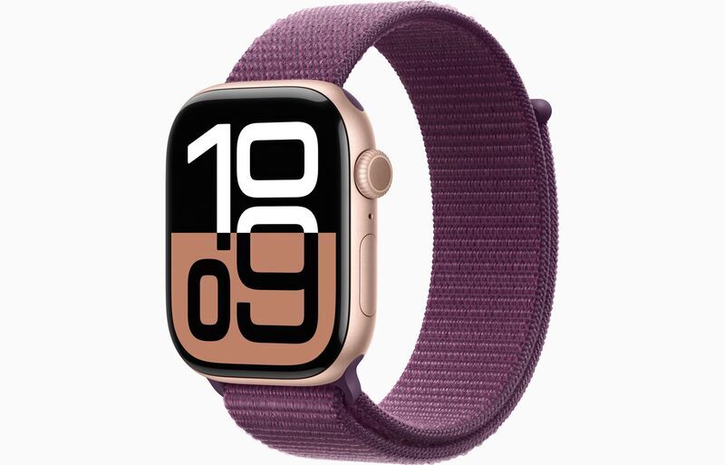 Apple Watch Series 10 Aluminium 46 mm (2024) | GPS + Cellular | roségold | Sport Loop | Pflaume 1