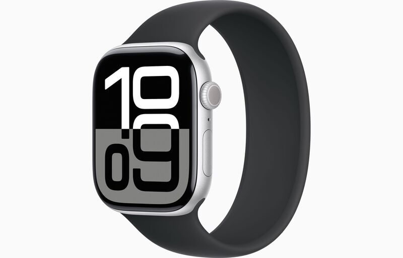Apple Watch Series 10 Aluminium 46 mm (2024) | GPS | srebrny | Opaska Solo 8 | czarny 1