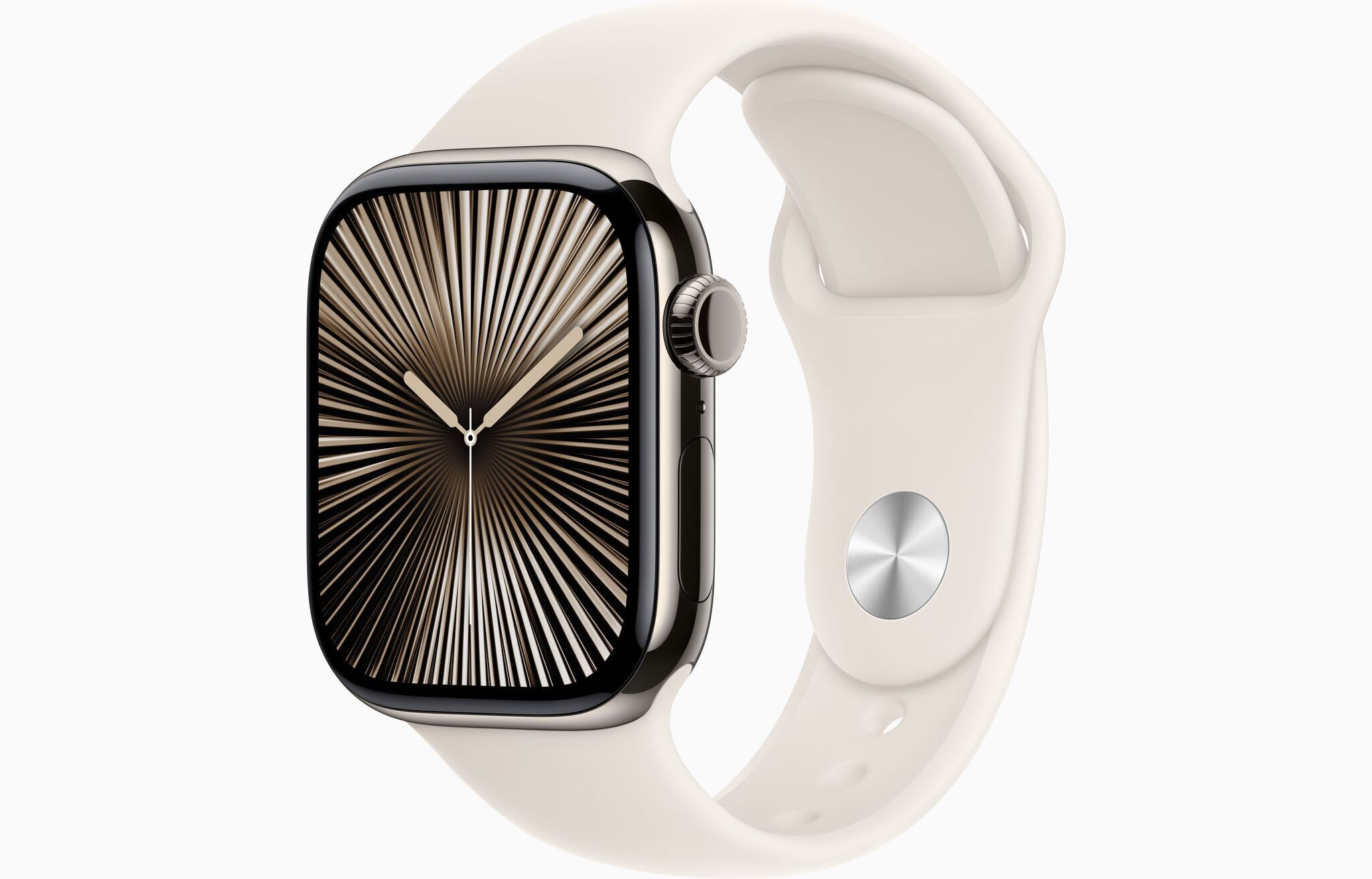 Apple Watch Series 10 Titanium 42 mm (2024) | GPS + Cellular | Natuurlijk | Sportband M/L | Sterrenlicht